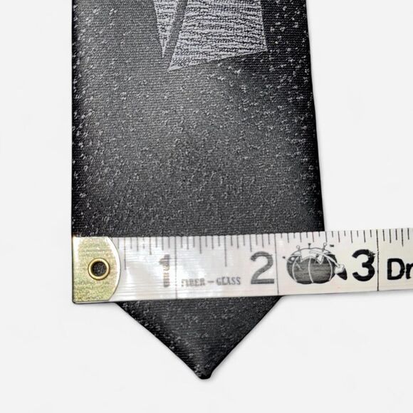 Black Brushed Design 2.5 Inch Skinny Neck Tie - Picture 5 of 6